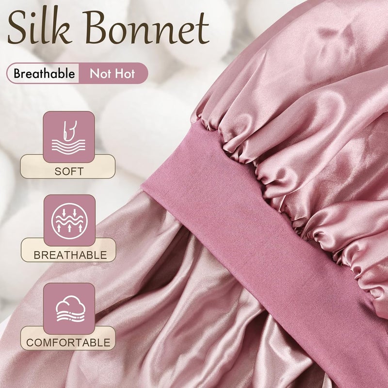 Doitory Store Satin Silk Bonnet for Sleeping, Soft Satin Lined Hair Bonnet for Women, Double Layer Sleep Nightcap - Image 2